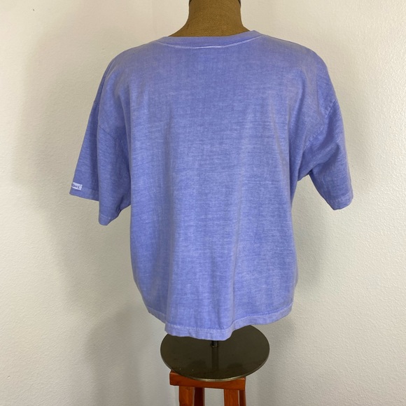 Fresh Produce Boxy Loose Crop Tee OS Floral Butterfly Appliqué 90's Classic Top - Picture 9 of 9